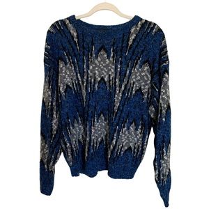 New Era | Size XL Vtg 80s Tons O’ Fun Crew Neck Sweater Blue Acrylic Made in USA